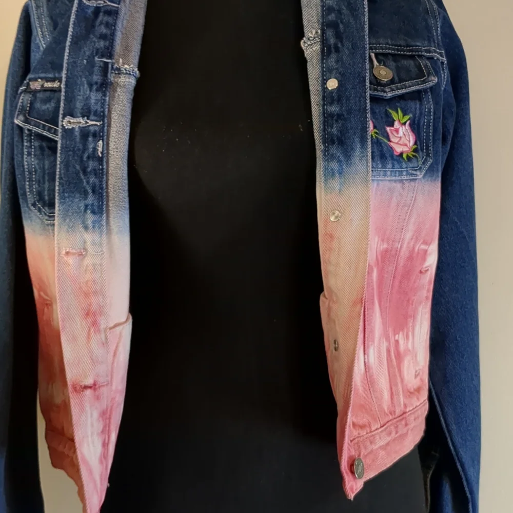 VINTAGE Route 66 Original Clothing Co. Girl's jean jacket with pink embr… - Picture 9 of 14